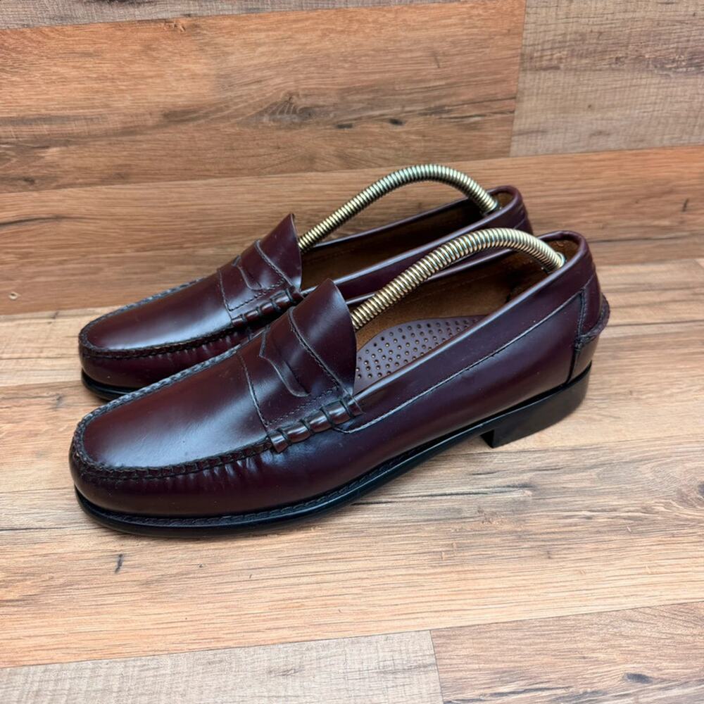LL Bean Leather Penny Loafers Mens 9.5D Burgundy Cordovan Slip On Classic